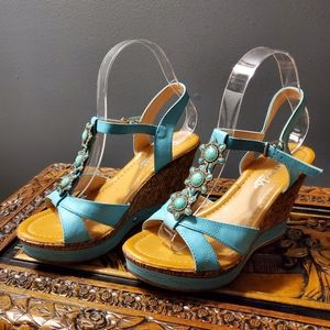 Patrizia Turquoise Wedges